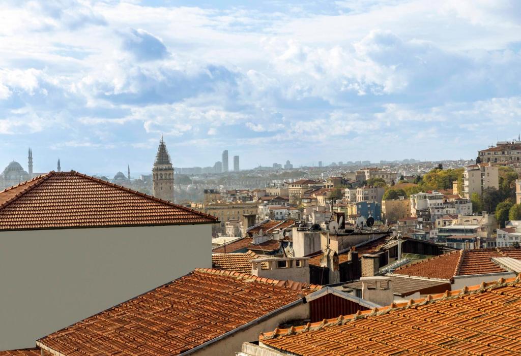 Nespecifikovaný výhled na destinaci Istanbul nebo výhled na město při pohledu z apartmánu