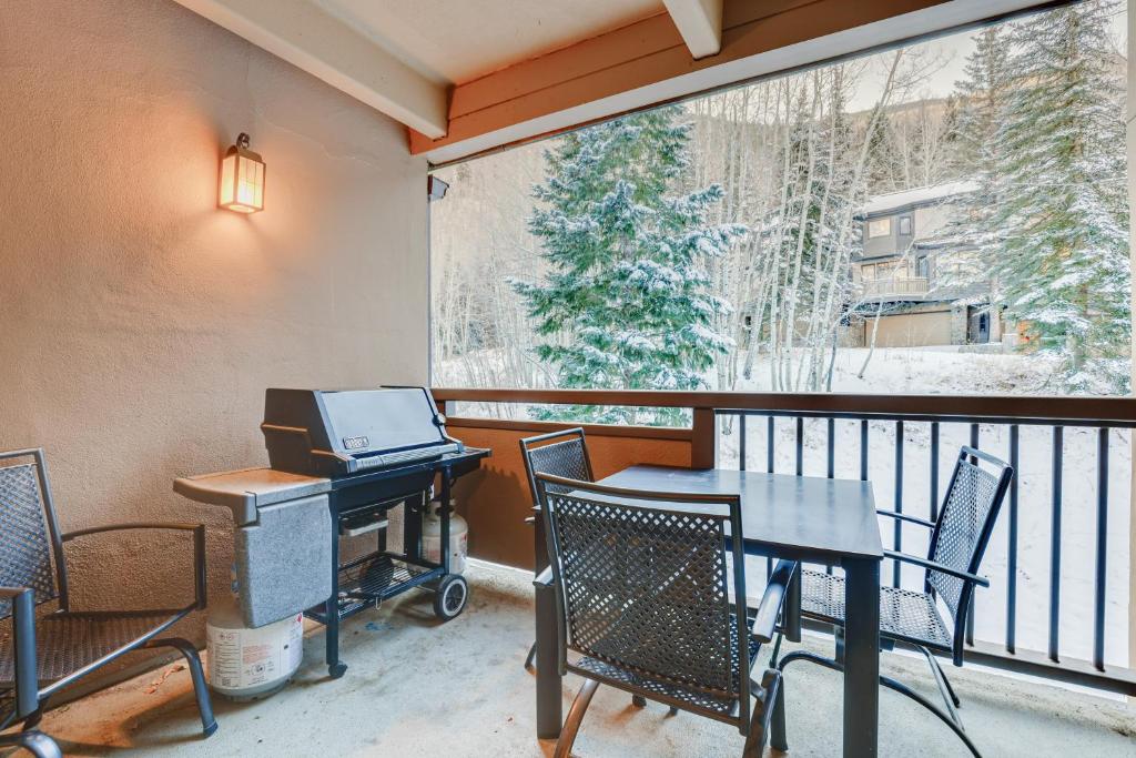 a balcony with a desk and a printer at Condo Near Golf Club about 2 Mi to Vail Ski Resort! in Vail