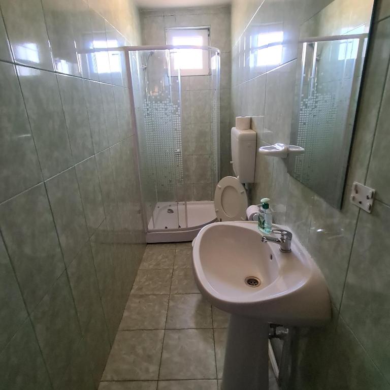Koupelna v ubytování Vila Estera Therme Balotesti