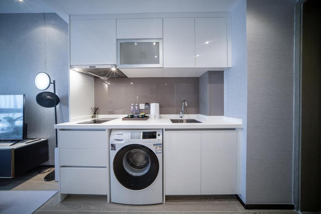 Kuchyň nebo kuchyňský kout v ubytování BORUISI Executive Apartment