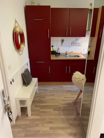 Kuchyň nebo kuchyňský kout v ubytování Ferienwohnung Leevke