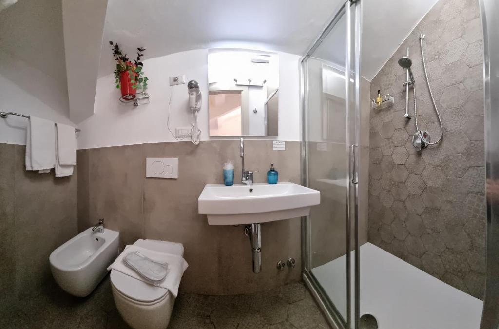 Koupelna v ubytování Hotel Charly