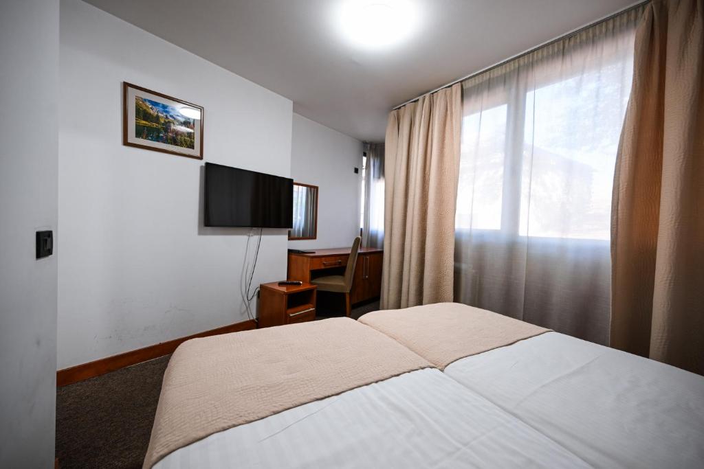 TV a/nebo společenská místnost v ubytování Garni Hotel Le Petit Piaf