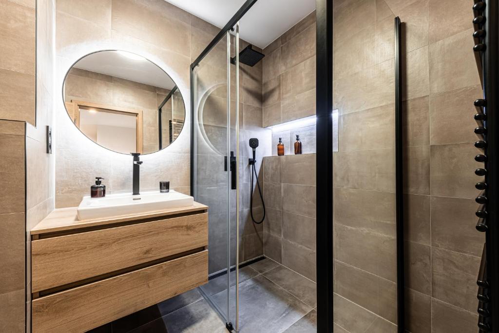 Koupelna v ubytování Horem Dolem Apartmán
