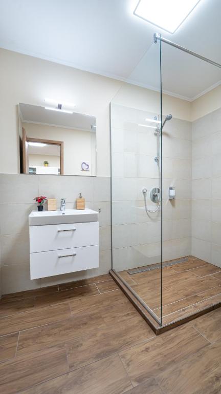 Koupelna v ubytování Palmy Home Dunakeszi