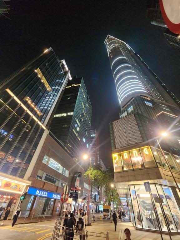 Cảnh Hong Kong hoặc tầm nhìn thành phố từ quán trọ