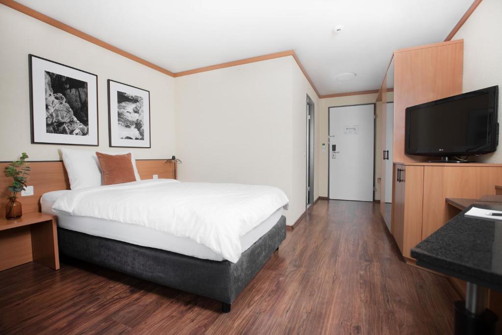 TV a/nebo společenská místnost v ubytování HOTEL ENGEL LIESTAL - Business & Lifestyle