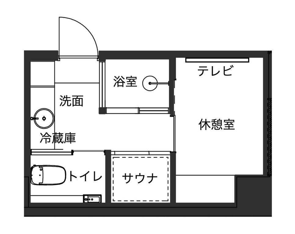 Půdorys ubytování FUMAI sauna &INN-遠赤外線サウナ-松江の歴史と文化と共に過ごすsmart hotel
