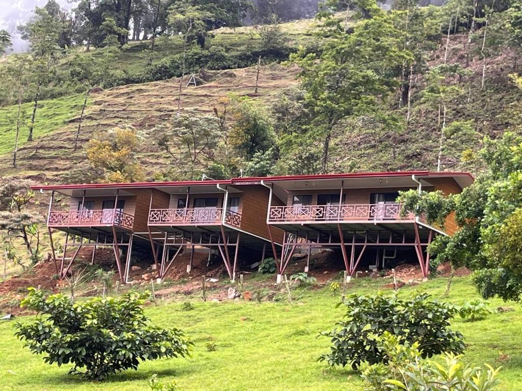 Bungalows Paraíso Celeste في بيجاغوا: منزل على جانب تلة