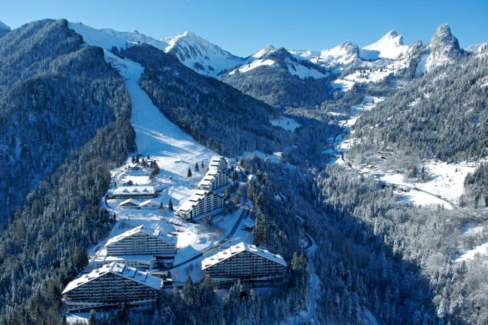 an aerial view of a ski resort in the mountains at Appartement Spacieux aux Portes du Soleil in Torgon