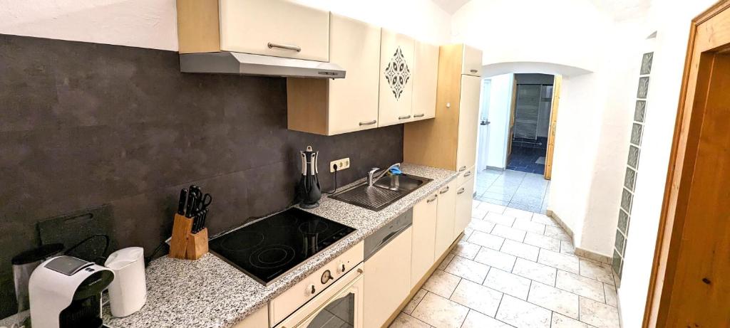 Kuchyň nebo kuchyňský kout v ubytování Ferienwohnung Elsasser