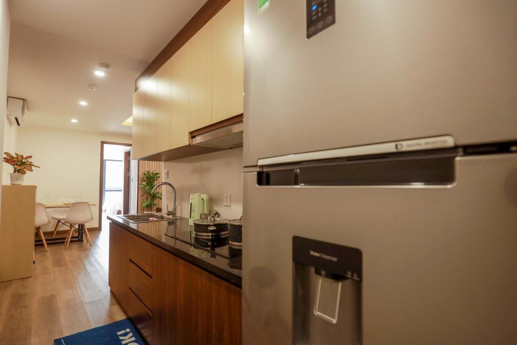Kuchyň nebo kuchyňský kout v ubytování Wins Apartment