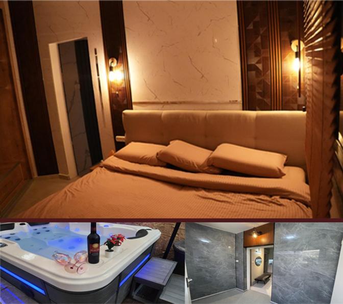 Or ‘Aqīvāh的住宿－סוויטה מפוארת 800 מטר מהים קיסריה，客房设有一张床和浴缸。