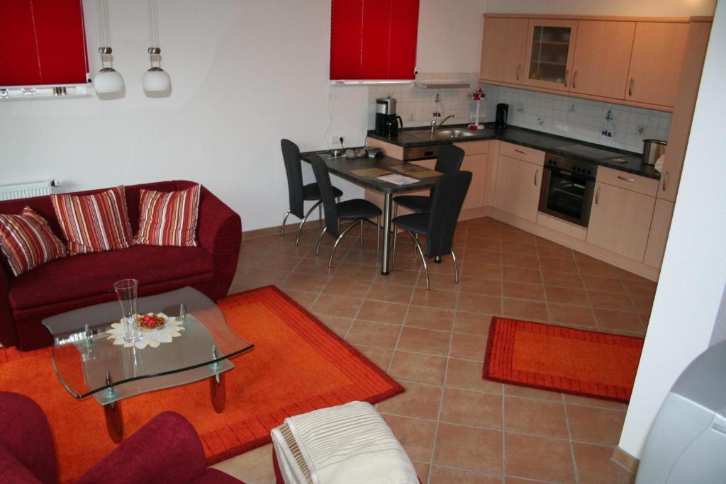 Kuchyň nebo kuchyňský kout v ubytování Ferienwohnung Korte
