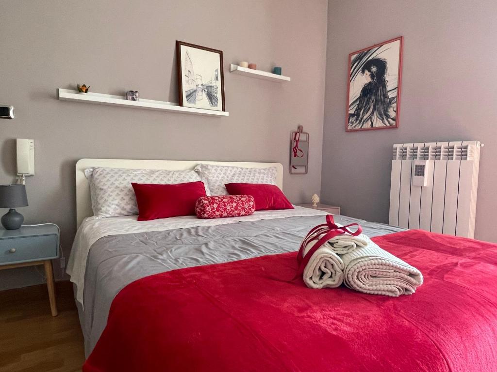 Posteľ alebo postele v izbe v ubytovaní A Casa di Amici - intero appartamento - Free parking - wi-fi