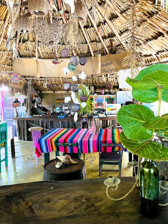 Posezení v ubytování Casa Jade Ecobungalows Las coloradas