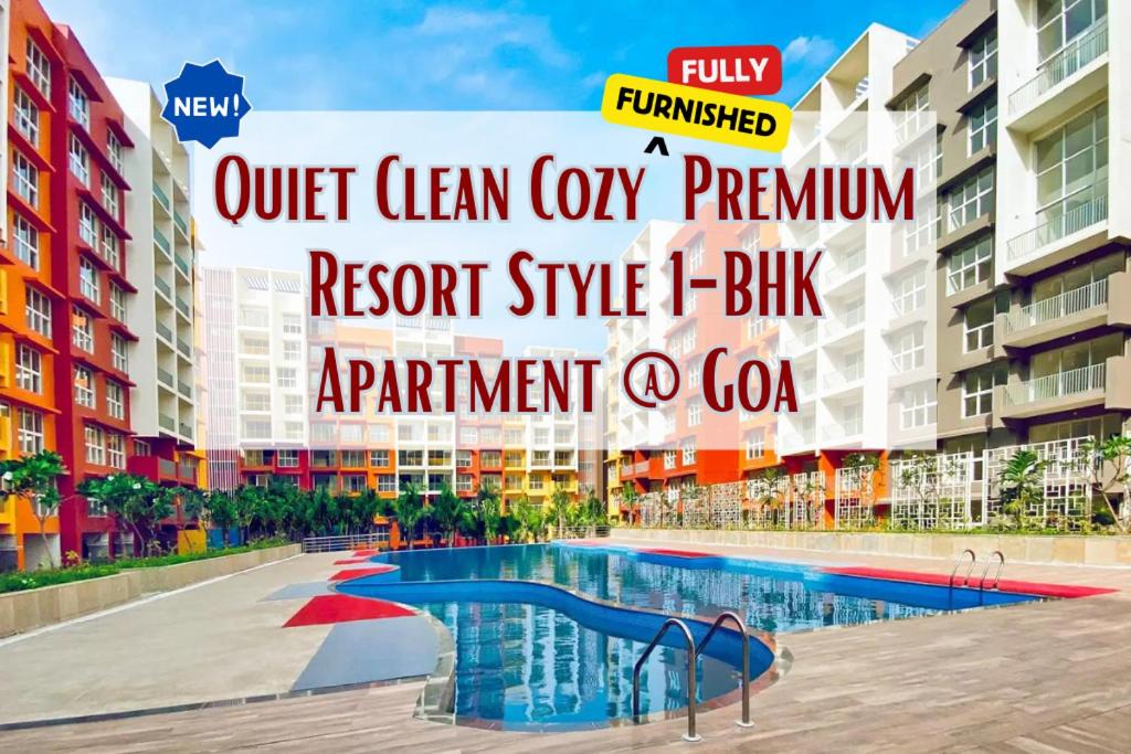 Quiet & Cozy Resort Style Fully Furnished 1-BHK Apartment tesisinde veya buraya yakın yüzme havuzu