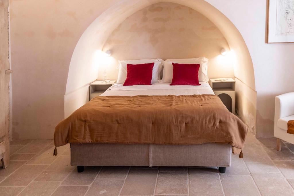 Postel nebo postele na pokoji v ubytování Palazzo Saetta