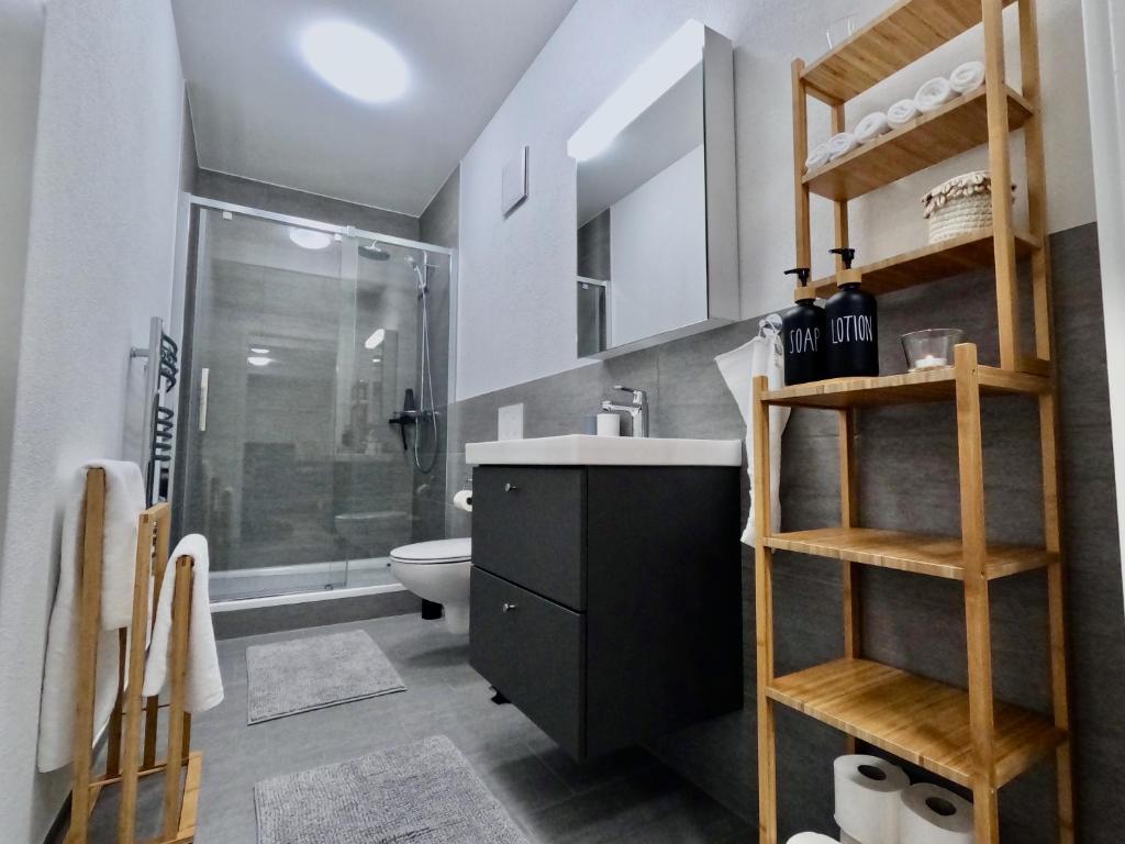 Koupelna v ubytování EVA o Wellnessoasis o Montainview o Pizzaoven o