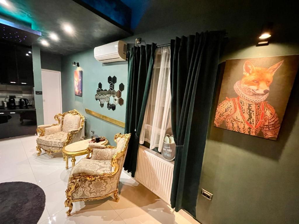 Posezení v ubytování Spa Apartments UTOPIA