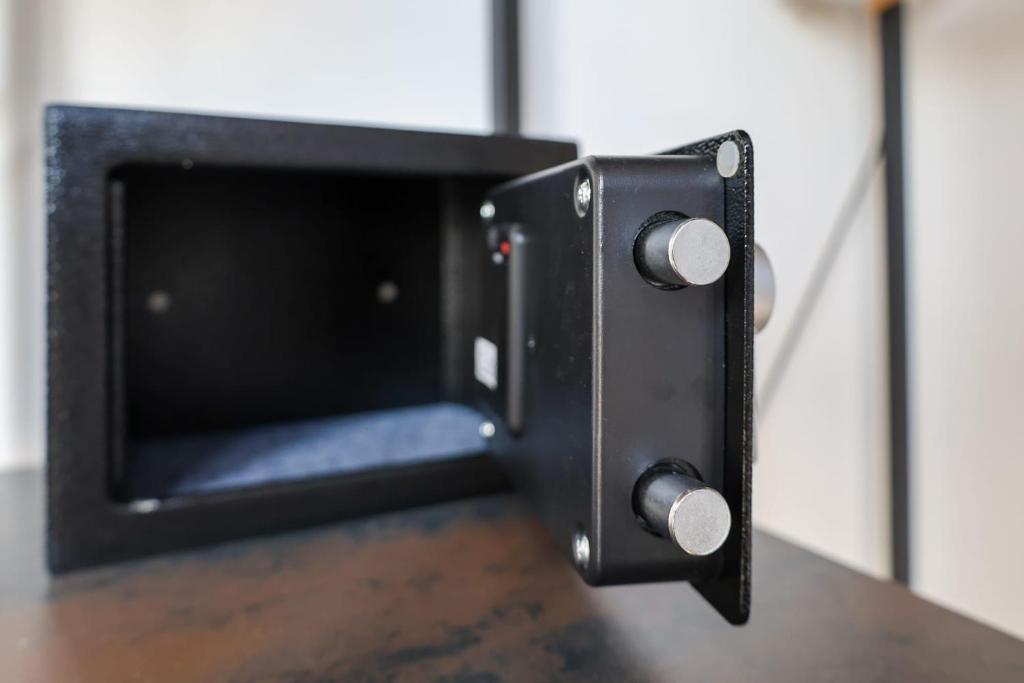 a black box with two knobs on a table at Cuore Napoli Centro in Naples