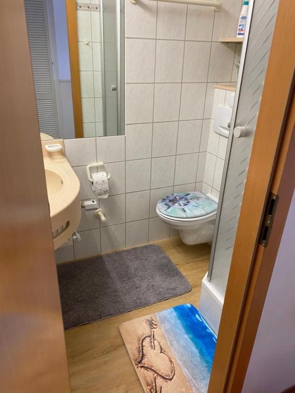 Koupelna v ubytování FeWo Panoramablick mit Pool und Sauna inklusive