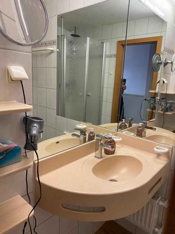 Koupelna v ubytování FeWo Panoramablick mit Pool und Sauna inklusive