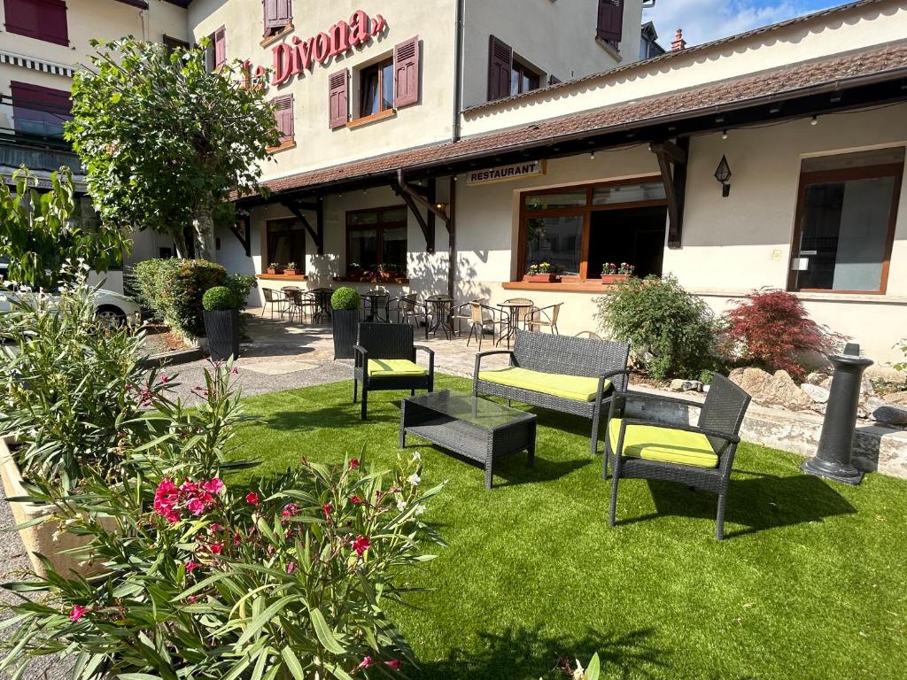 Zahrada ubytování Hotel Le Divona "au coeur de Divonne"