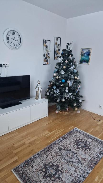 Televízia a/alebo spoločenská miestnosť v ubytovaní Apartamenty z widokiem - Willa KRÓLE 25A by RentiloPL