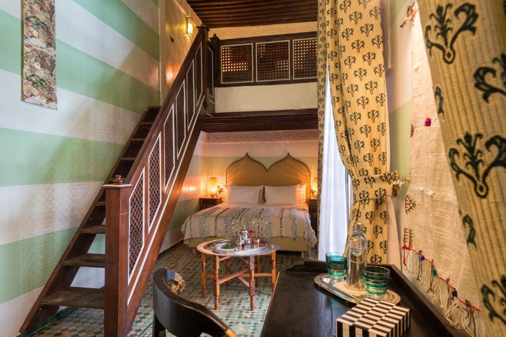 Posezení v ubytování Algilà Fes Riad Medina Charme Hotel