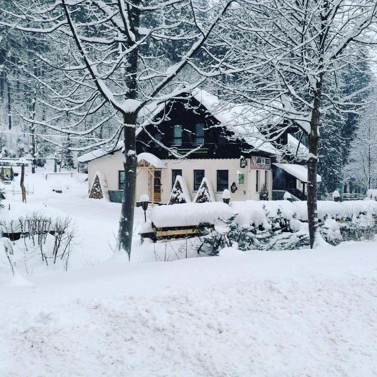 Obiekt Penzion & Restaurant Pod Čerťákem zimą