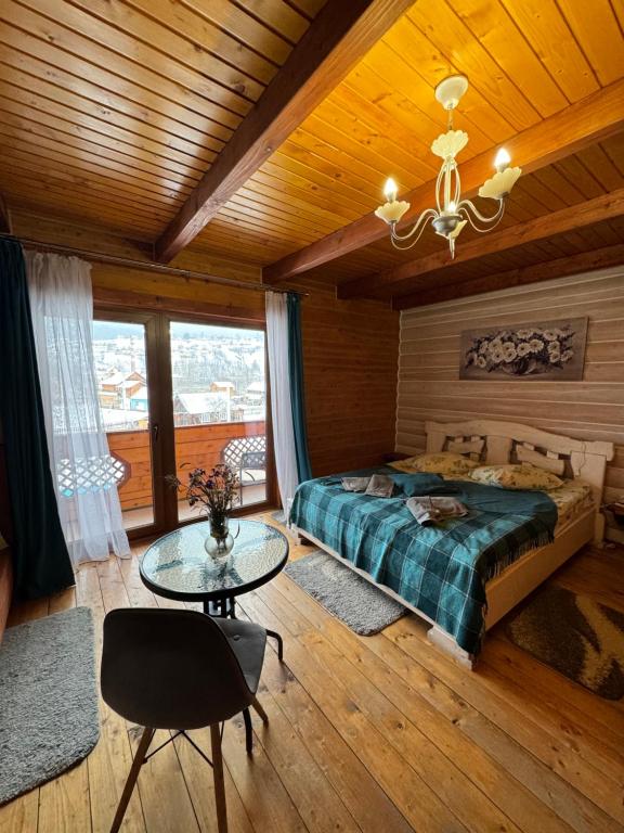 Postel nebo postele na pokoji v ubytování Готель Близнюки