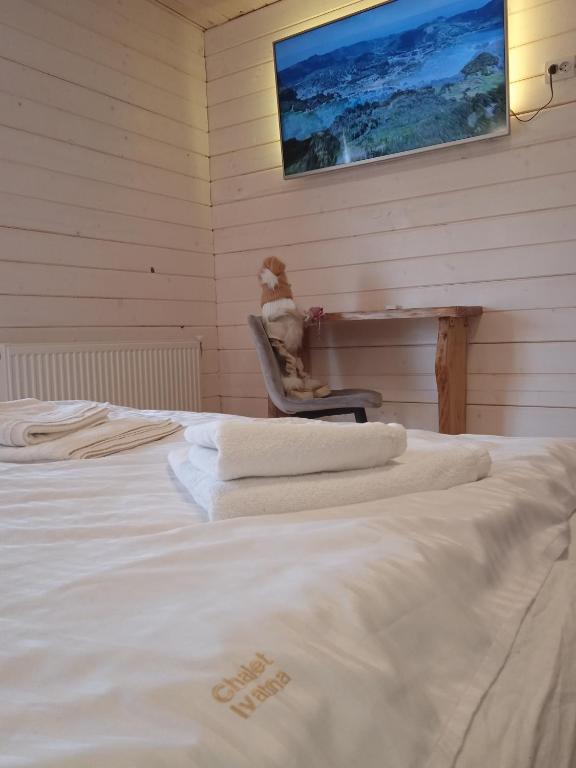 Postel nebo postele na pokoji v ubytování Chalet Ivanna