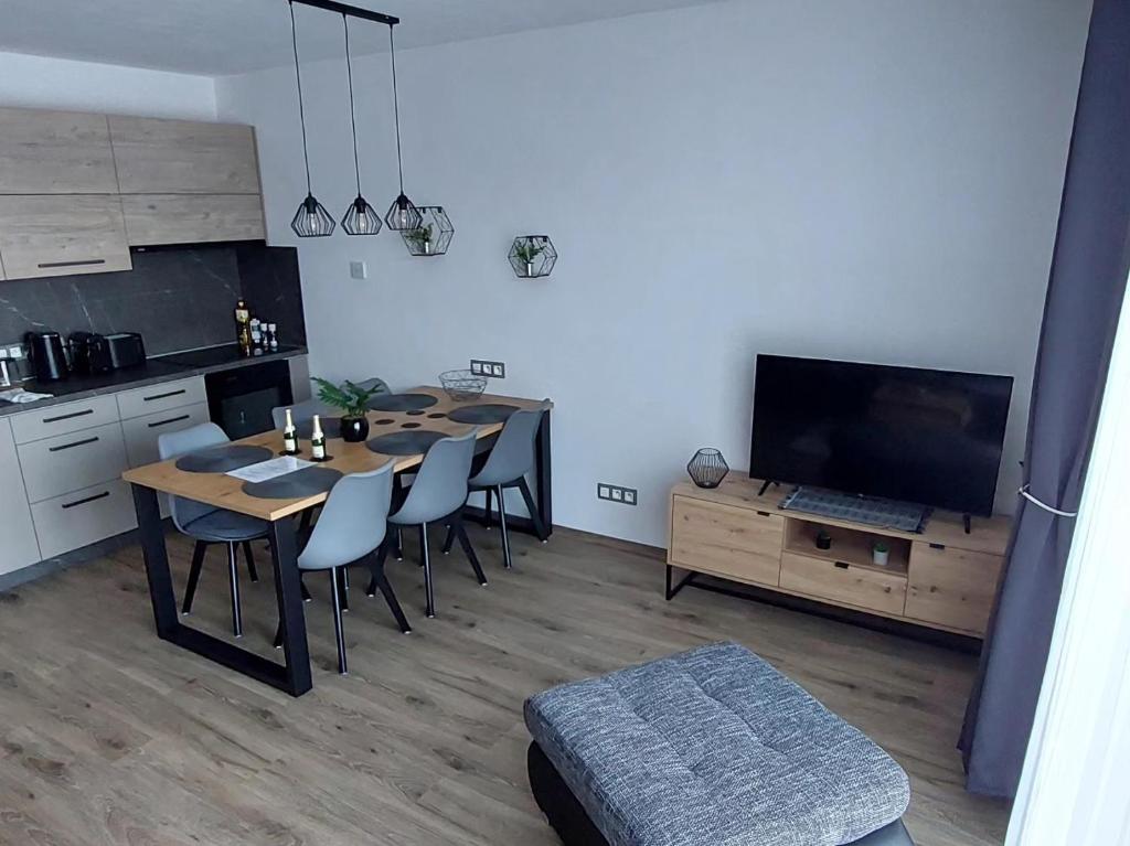 Kuchyň nebo kuchyňský kout v ubytování Apartmán Dorotka