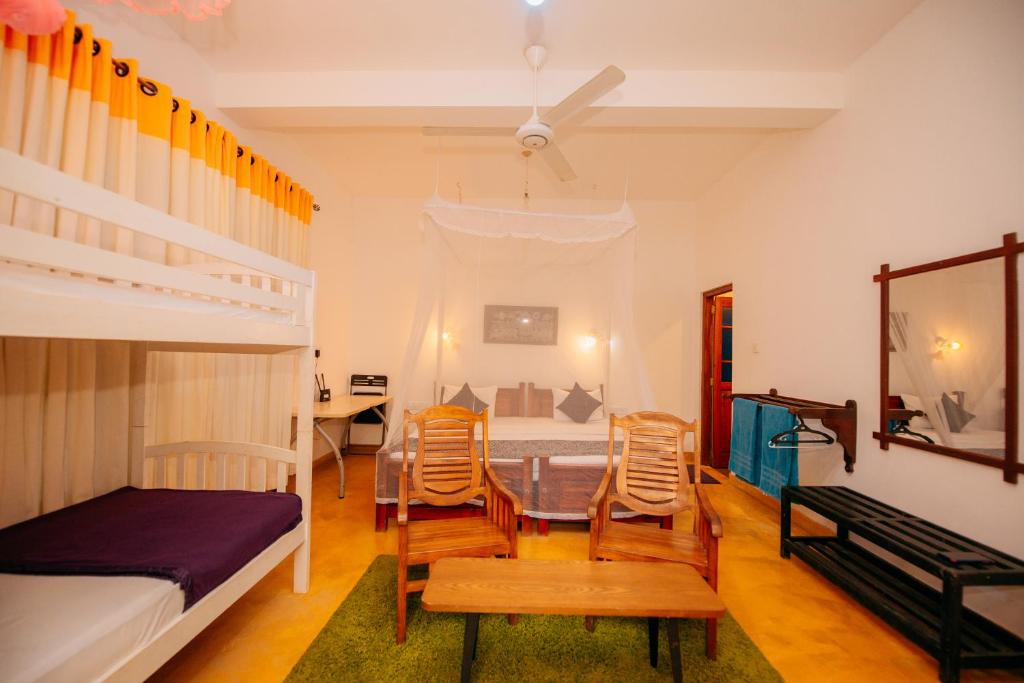 Двухъярусная кровать или двухъярусные кровати в номере The Blue View Ella