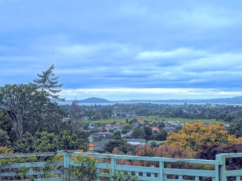 a view of a city from a hill at Perfect for lake view and city view in Rotorua in Rotorua