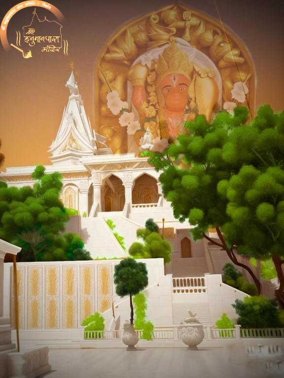 SihorHOTEL HARE KRISHNA的白色庙宇的画,雕像