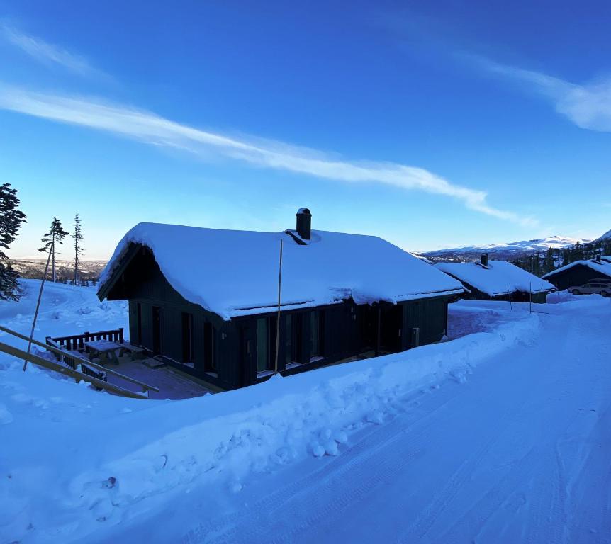 Modern och bekväm hytte nära Gaustatoppen, 3 sovrum 9 bäddar ในช่วงฤดูหนาว