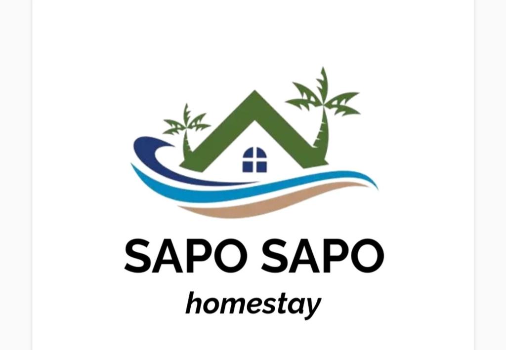 logo d’une clinique d’homéopathie avec une maison et des palmiers dans l'établissement SAPO SAPO, à Karema