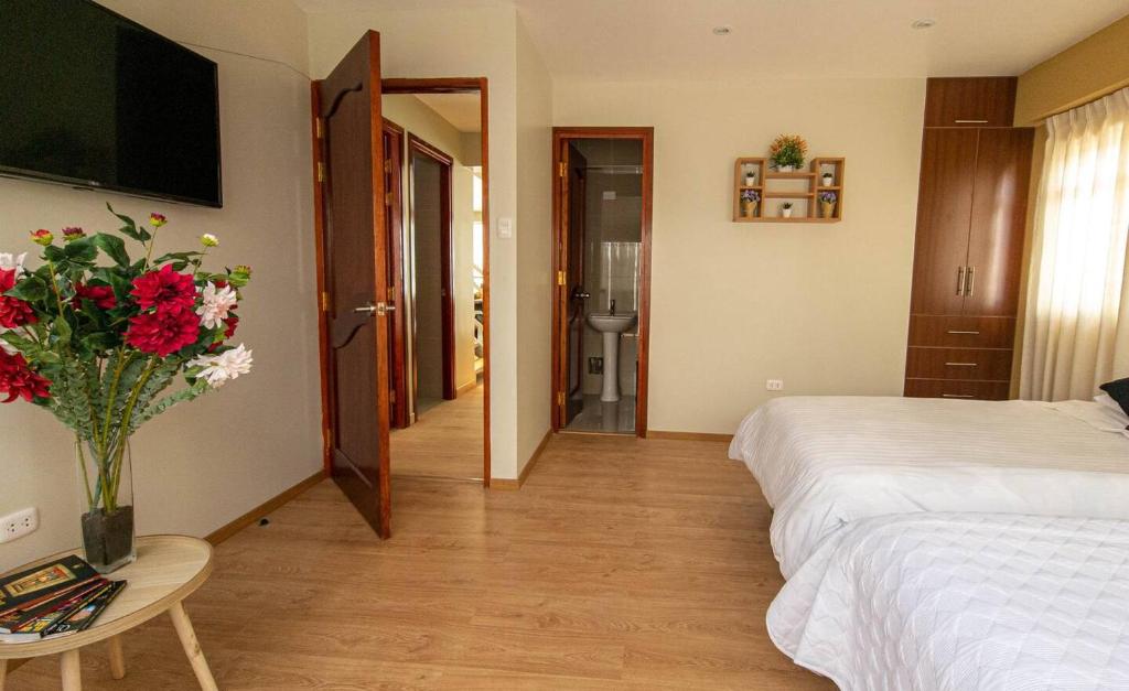 Postel nebo postele na pokoji v ubytování Velvet residence