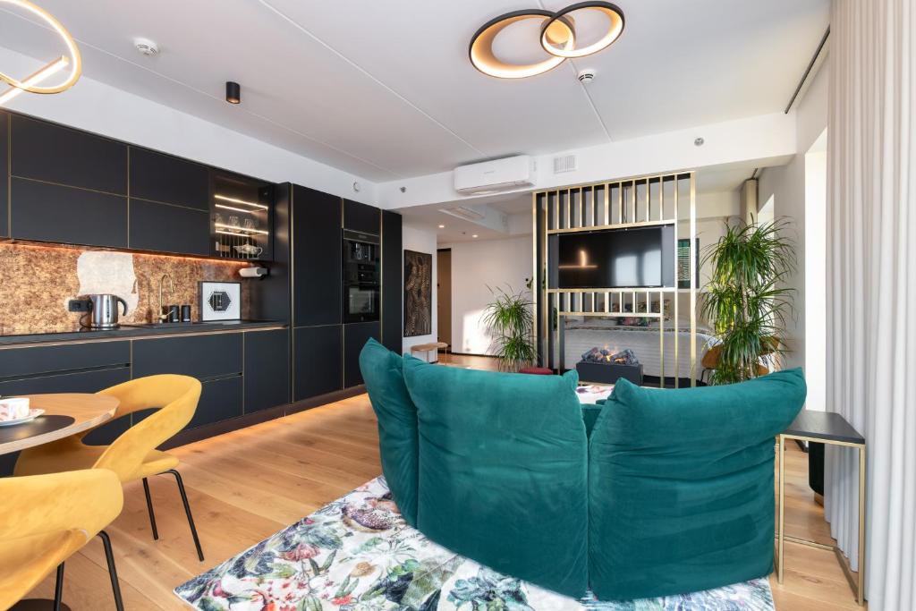 Posezení v ubytování Luxury sea view studio apartment in a skyscraper!