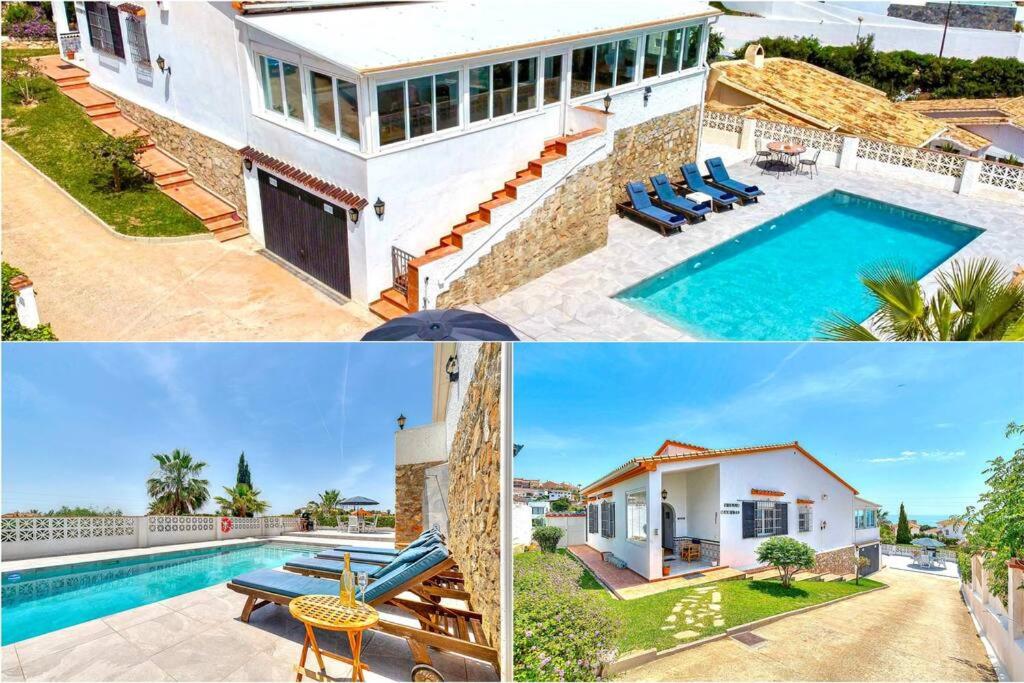 a home with a swimming pool and a house at Villa Marite - 4 bed/ 2 bath - own private pool in Fuengirola