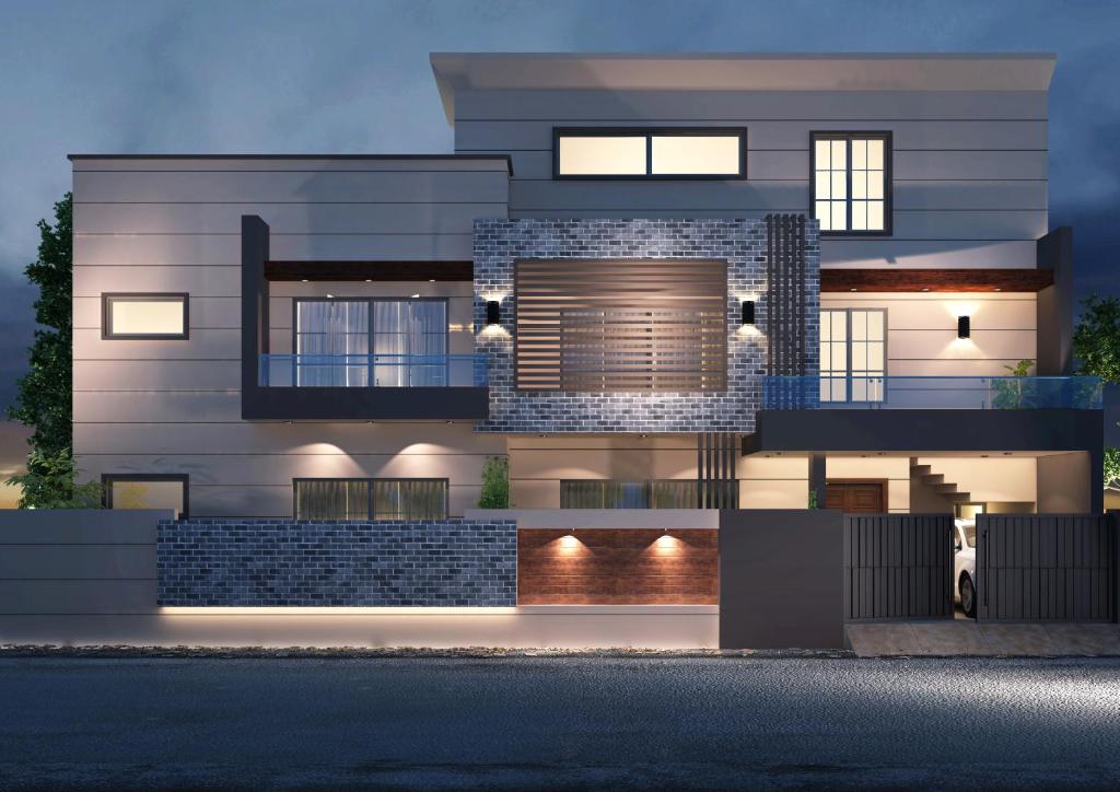 a rendering of a house at night at COMFORT HOME in Gujrāt