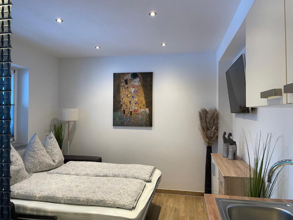 Postel nebo postele na pokoji v ubytování Ferienwohnung Eder
