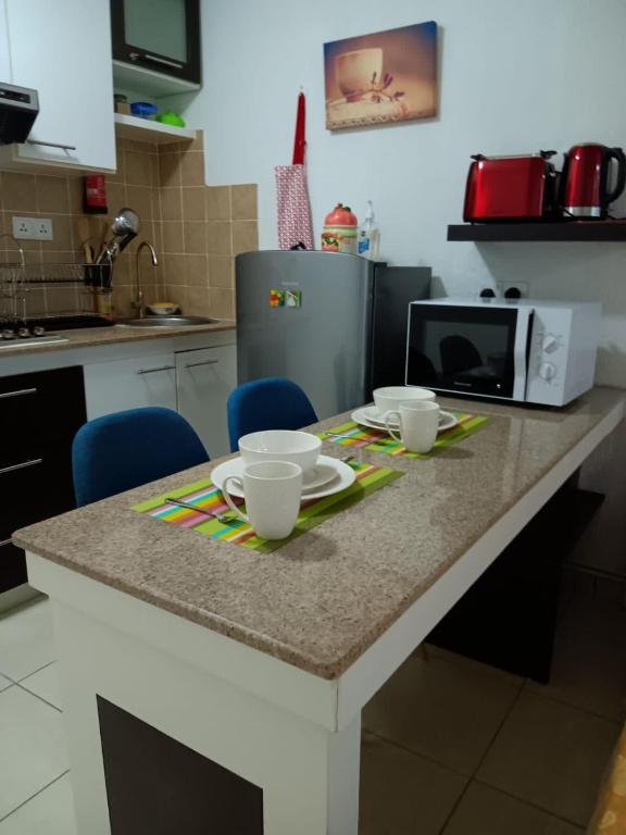 Kuchyň nebo kuchyňský kout v ubytování Regalia Apartments