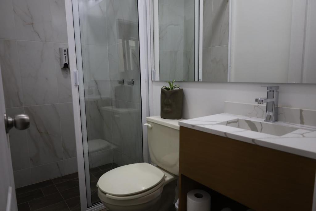 Koupelna v ubytování Hotel Mado