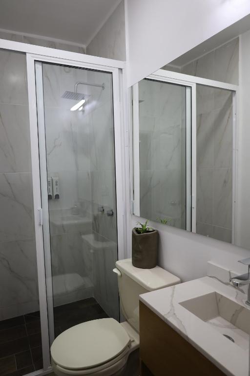 Koupelna v ubytování Hotel Mado