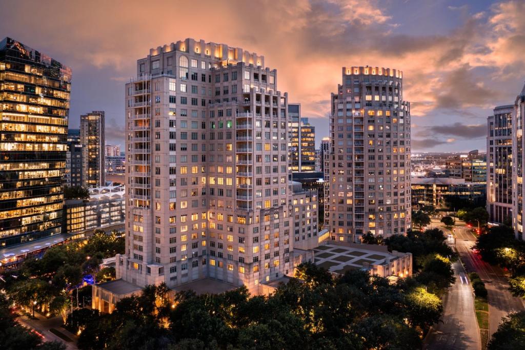 a rendering of a tall white building in a city at The Ritz-Carlton, Dallas in Dallas