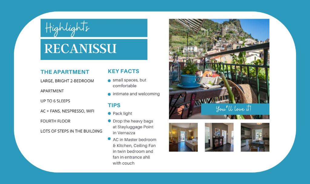 Fotografie z fotogalerie ubytování Recanissu Apartment with balcony & AC v destinaci Vernazza