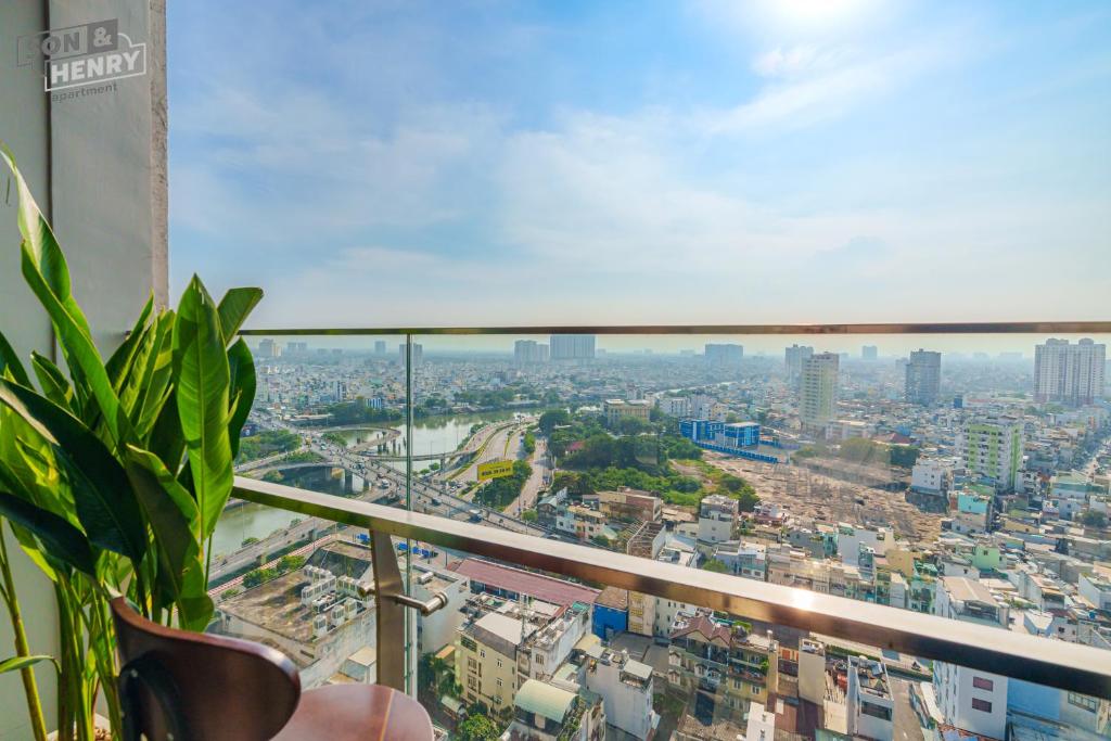 Nespecifikovaný výhled na destinaci Ho Či Minovo Město nebo výhled na město při pohledu z apartmánu